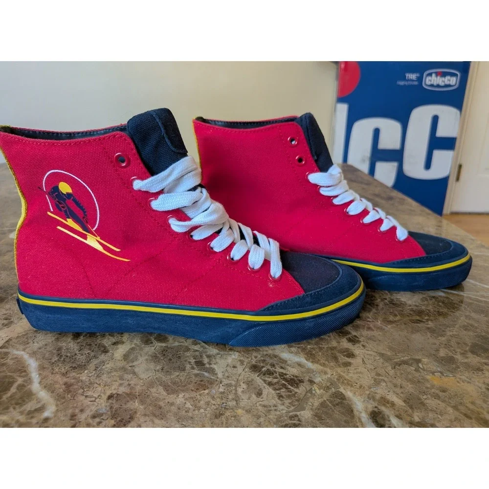 Polo Ralph Lauren Men's Solomon Canvas Sneaker in Red Multi Ski Patch - $129